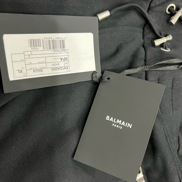 BALMAIN EMBOSSED BERMUDA SHORTS - BLACK - Picture 7 of 9